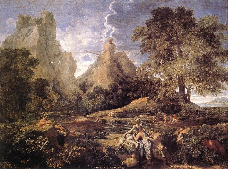POUSSIN, Nicolas Landscape with Polyphemus af Sweden oil painting art